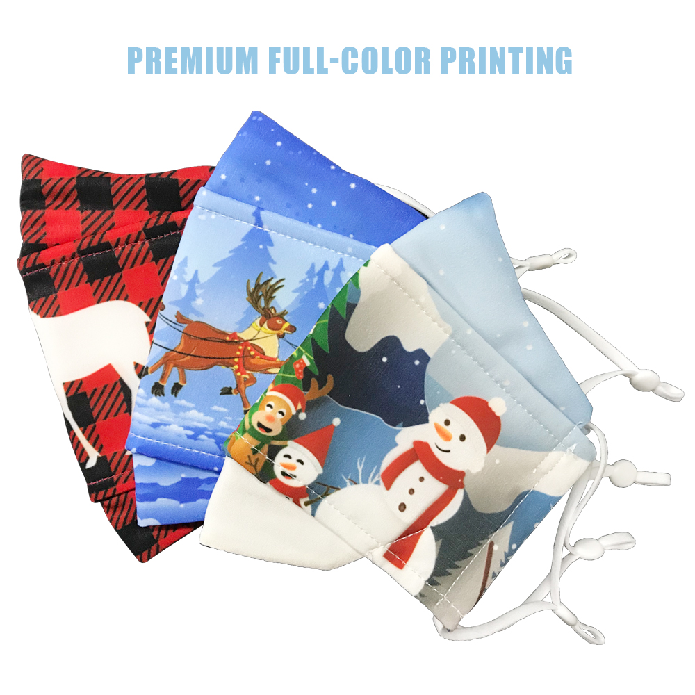 （002FMS047）Dye-Sub Printed Adult Mask Adjustable Ear Loops w./ Nose Wire (S047) 2