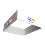 16'L x 16'W x 4'H Square Hanging Signs Graphic Package 1