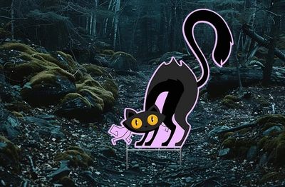 Black Cat Lawn Ornament