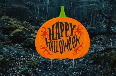 Happy Halloween Pumpkin Sign