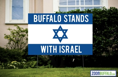 Buffalo Stands with Israel Lawn Sign (Stake Included)