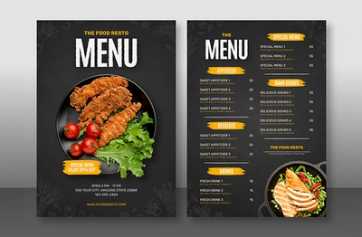 Restaurant Menus 8.5x14 (Legal) or 11x17