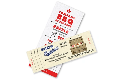 Raffle Tickets Numbered with Stubs