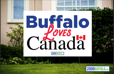 Buffalo Loves Canada lawn sign