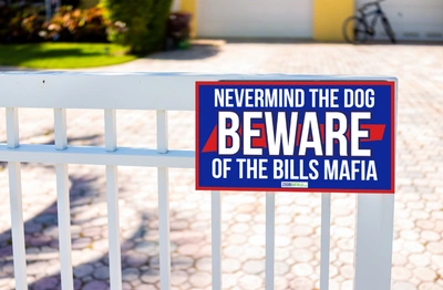 Beware of Bills Mafia Fence Sign