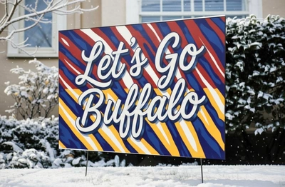 Both teams are good lawn sign