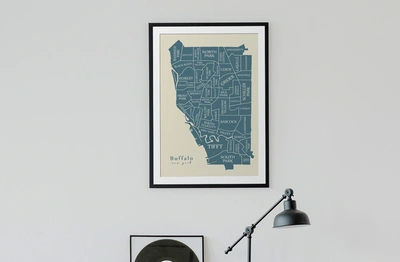 Buffalo Neighborhood Map Poster 18" x 28"