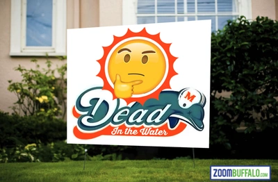 Dolphins Dead in the water lawn sign (18x16)
