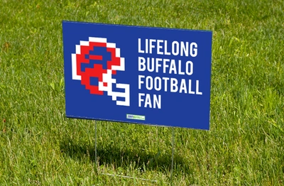 Lifelong Buffalo Football Fan Lawn Sign (includes stake)