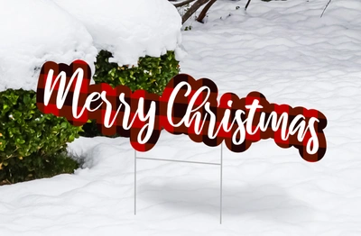 Merry Christmas Plaid Sign