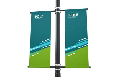 Pole banners (2 sided) with 1 inch pole pockets