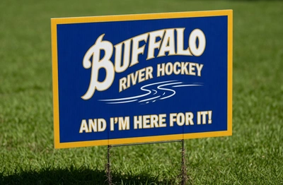 Buffalo River Hockey lawn sign