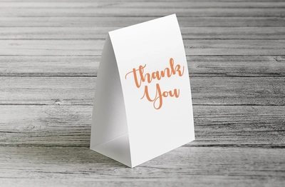 Table tents 5.5" x 7.25" two sided