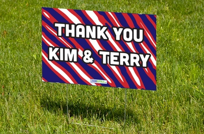 Thank You Kim & Terry Sign (Stake included)
