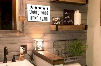 Would Poop Here Again Wall Plak- (6mm thick PVC Plastic, Ready to hang)