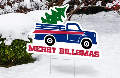 Billsmas Truck with Christmas Tree Sign