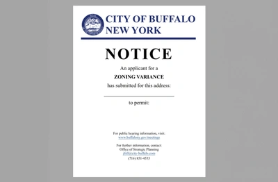 Zoning Variance Sign- Buffalo