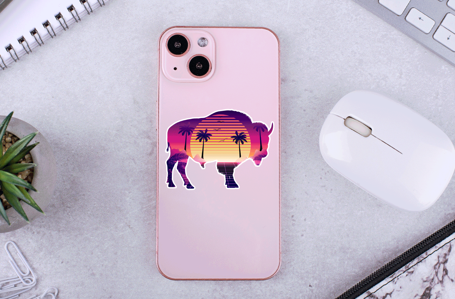 Abstract/Retro Buffalo Stickers